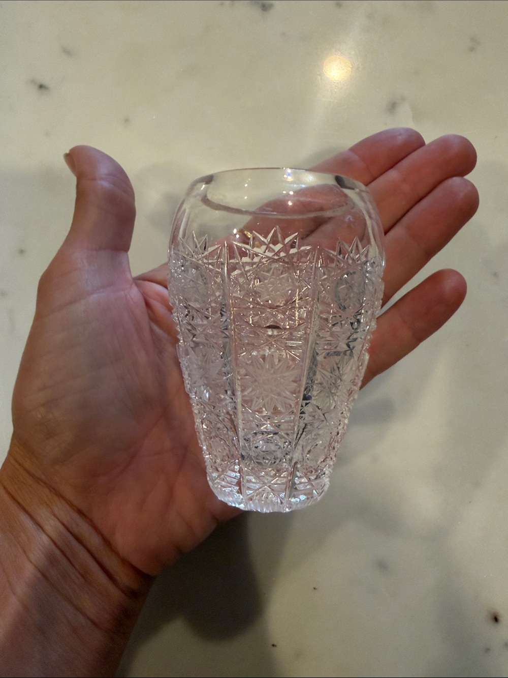 Clear Cut Czech bohemian Crystal Decorative vase